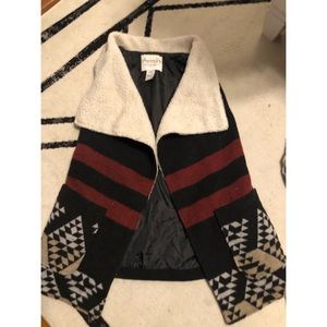 Tribal print wool vest